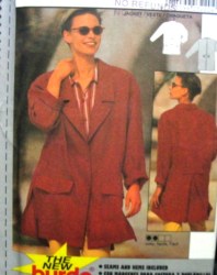 3220 Burda  EZ LOOSE BOXY POCKET JACKET PATTERN 10-20